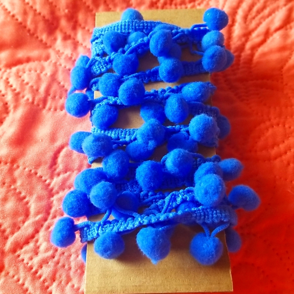 12 pom pom  Various colors bundles  for crafts may be vintage